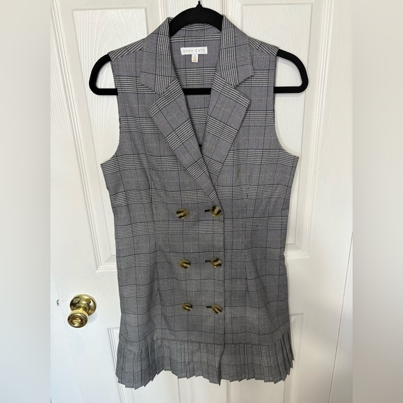 Anna Cate Collection Sara Vest Dress Plaid Double Breasted Pleated Hem | Size M - Picture 4 of 13